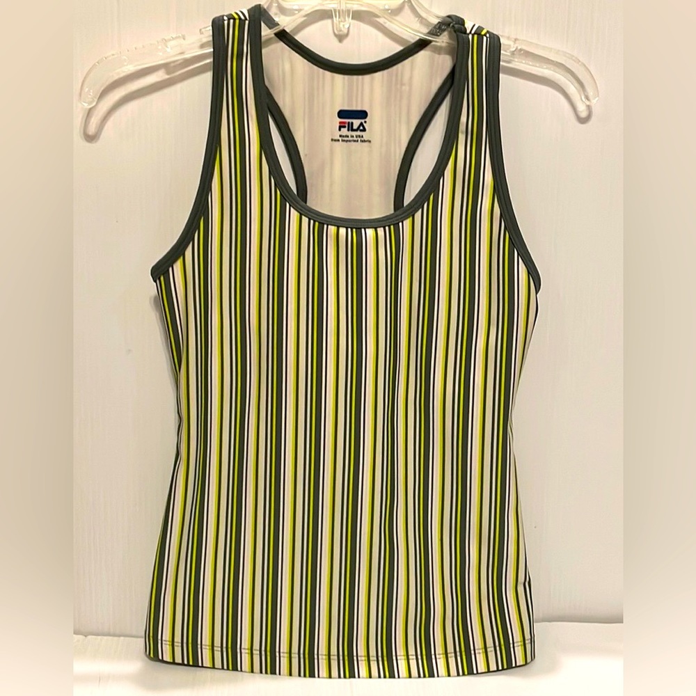 FILA Women’s Racerback Tank Top Muti Color Active Wear Exercise Built in Bra S